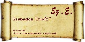 Szabados Ernő névjegykártya